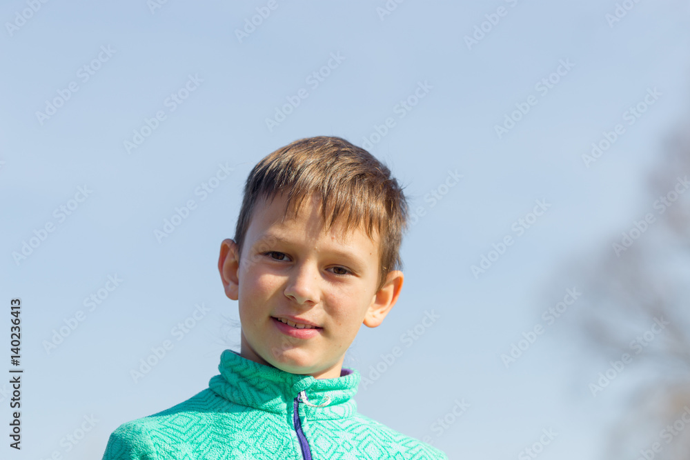 Portrait of a boy against the sky Portrait of a boy against the sky