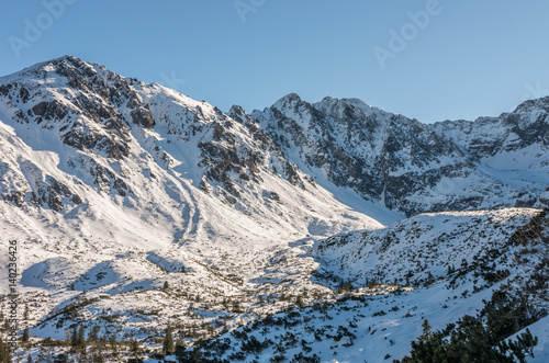 Gasienicowa Valley in Tatra mountains, winter landscape, Poland