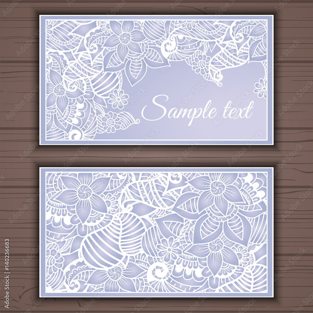 Obraz premium Colorful floral ornamental business card element