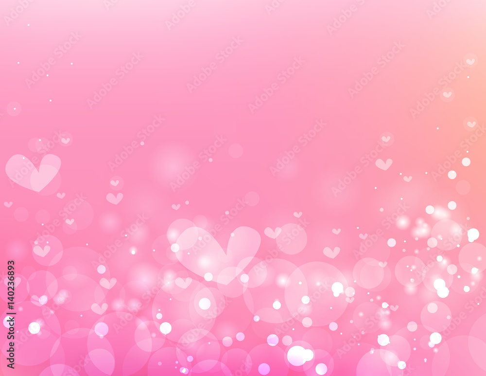 beautiful circle and heart  on pink background.