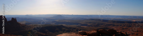 Muley Point, Utah, San Juan River valley and Monument Valley in the distance