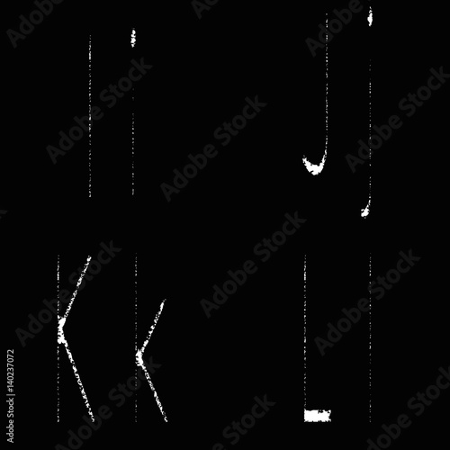 Letters I, J, K, L on a black background