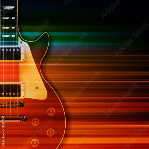 abstract grunge background with electric guitar