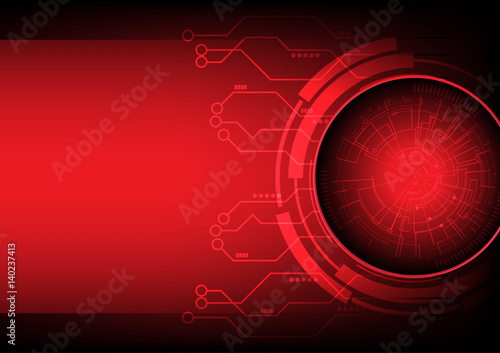 Red technology with copy space on left vector design