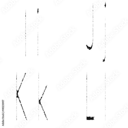 Letters I, J, K, L on a white background