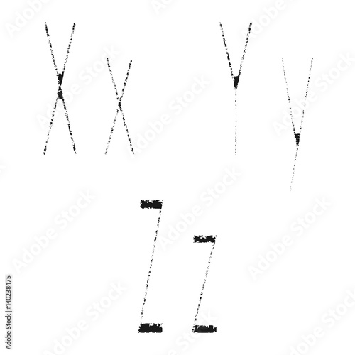 Letters X, Y, Z on a white background