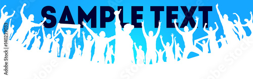 Background with cheering people