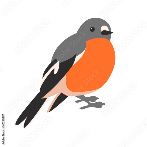 flame robin vector illustration style Flat