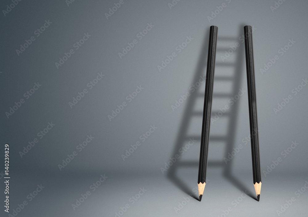 success creative concept, pencil Ladder with copy space success creative concept, pencil Ladder with copy space
