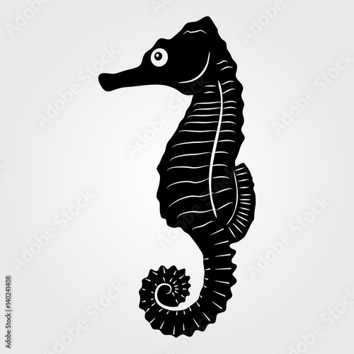 Seahorse icon isolated on white background.