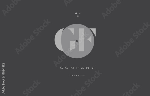 gf g f  grey modern alphabet company letter logo icon