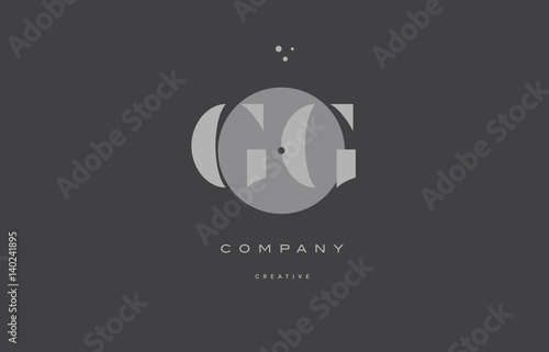 gg g g  grey modern alphabet company letter logo icon