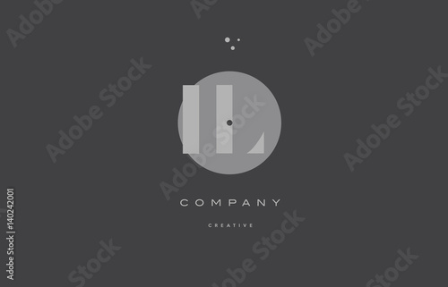 il i l  grey modern alphabet company letter logo icon