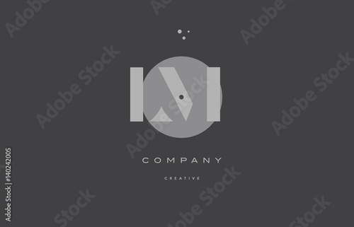 im i m grey modern alphabet company letter logo icon