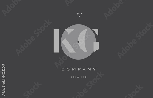 kg k g  grey modern alphabet company letter logo icon