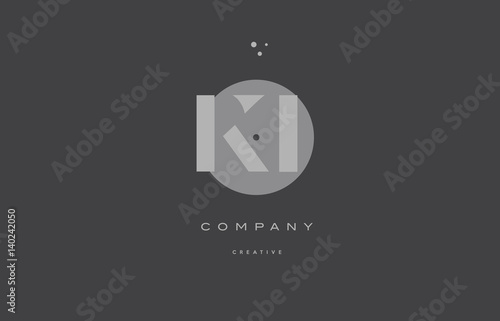 Free Download ki k i  grey modern alphabet company letter logo icon - GFXLoad