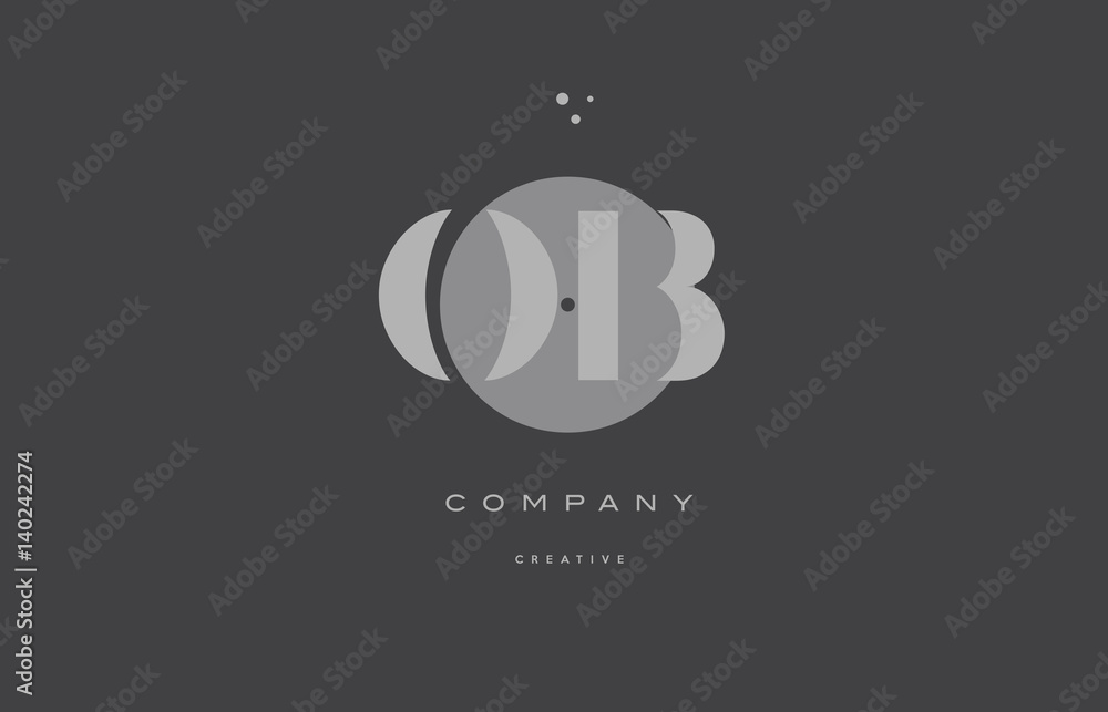 Obraz premium ob o b grey modern alphabet company letter logo icon