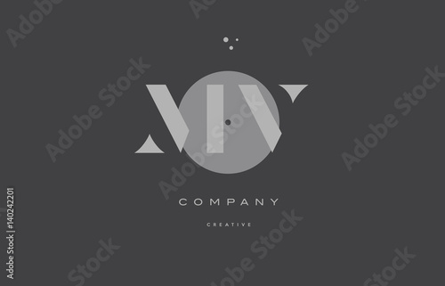 mv m v  grey modern alphabet company letter logo icon