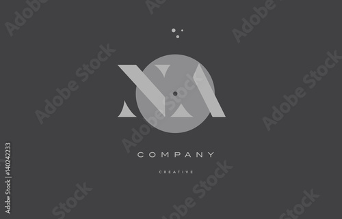 na n a  grey modern alphabet company letter logo icon