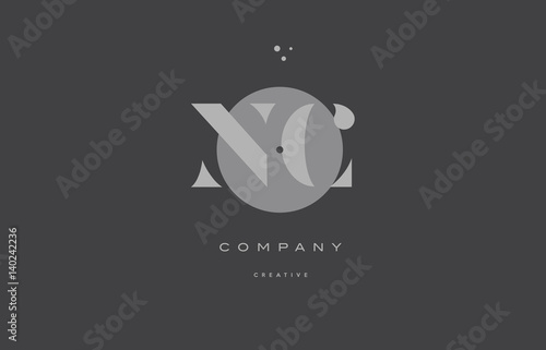 nc n c grey modern alphabet company letter logo icon