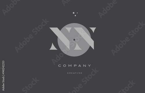 nn n grey modern alphabet company letter logo icon