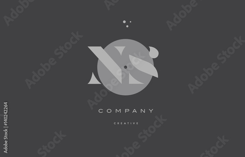 ns n s grey modern alphabet company letter logo icon