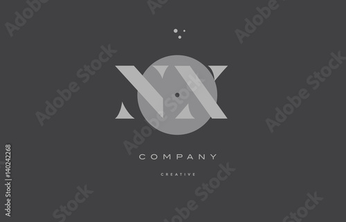 nx n x grey modern alphabet company letter logo icon