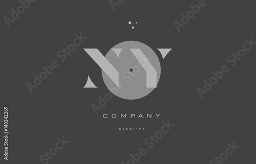 ny n y grey modern alphabet company letter logo icon
