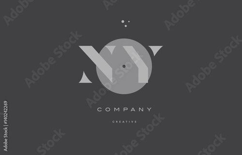 ny n y  grey modern alphabet company letter logo icon