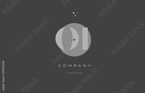 oi o i  grey modern alphabet company letter logo icon