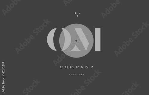 om o m  grey modern alphabet company letter logo icon