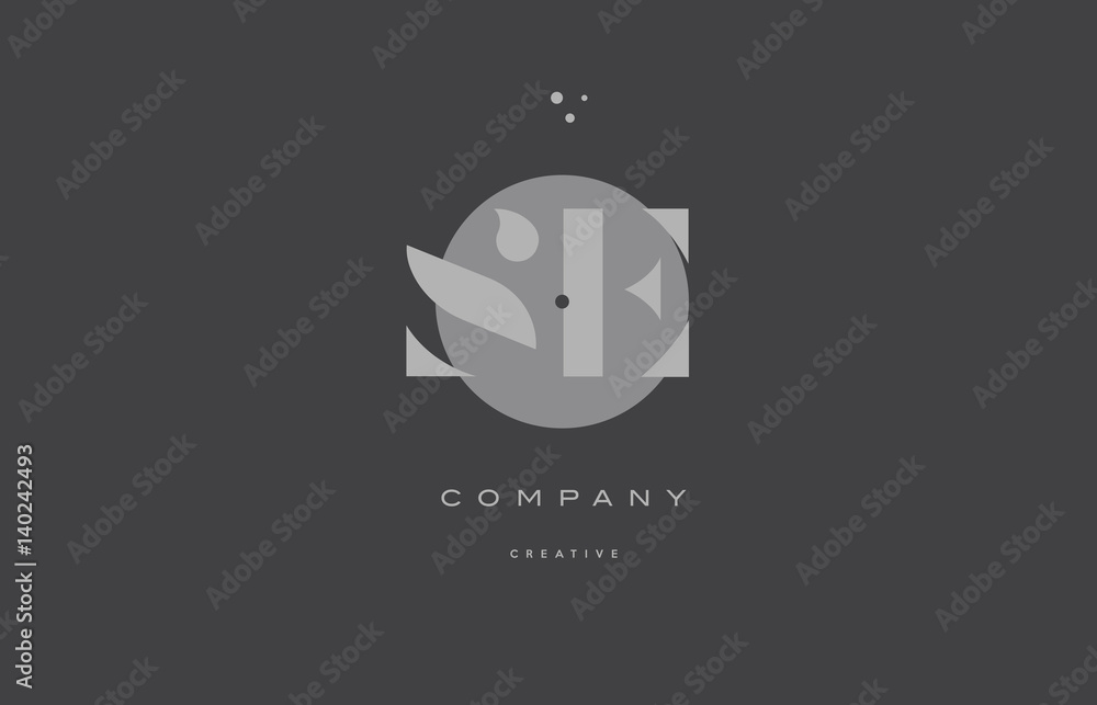 Obraz premium se s e grey modern alphabet company letter logo icon