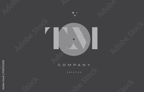 tm t m grey modern alphabet company letter logo icon