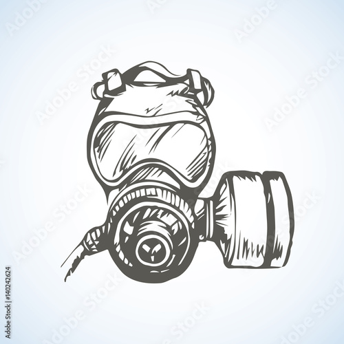 Vector drawing. Gas mask