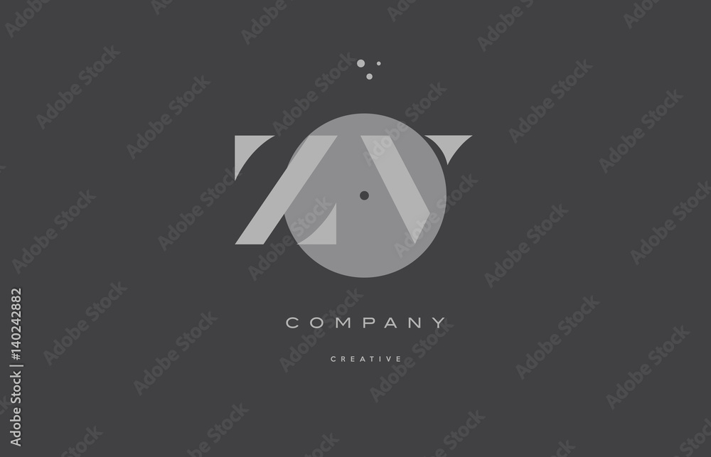 zv z v grey modern alphabet company letter logo icon Stock Vector ...
