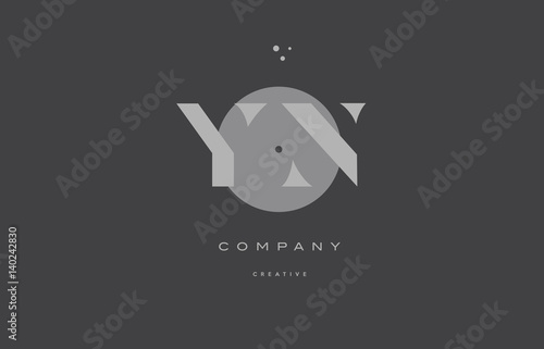 yn y n grey modern alphabet company letter logo icon