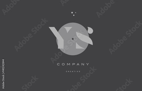 ys y s  grey modern alphabet company letter logo icon