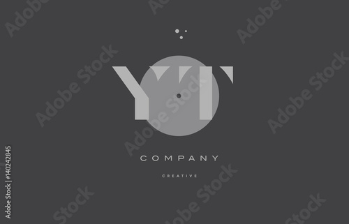 yt y t  grey modern alphabet company letter logo icon