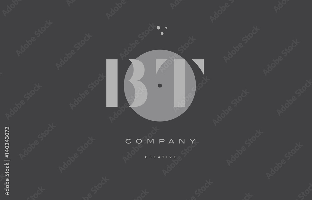 Obraz premium bt b t grey modern alphabet company letter logo icon
