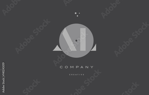 al a l  grey modern alphabet company letter logo icon