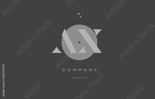 ax a x grey modern alphabet company letter logo icon