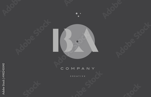 ba b a  grey modern alphabet company letter logo icon