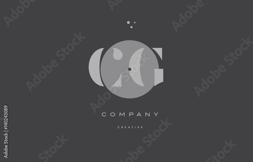 cg c g  grey modern alphabet company letter logo icon