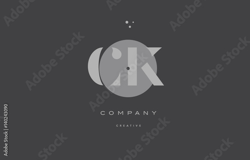 ck c k grey modern alphabet company letter logo icon