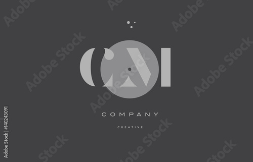 cm c m  grey modern alphabet company letter logo icon