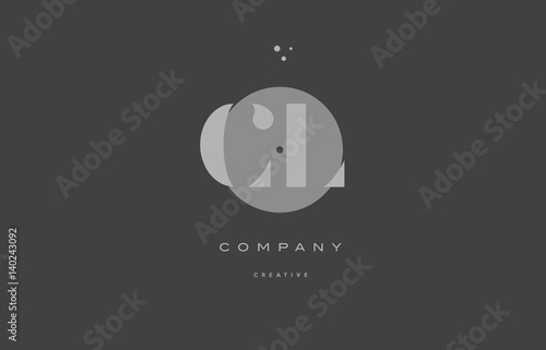 cl c l  grey modern alphabet company letter logo icon