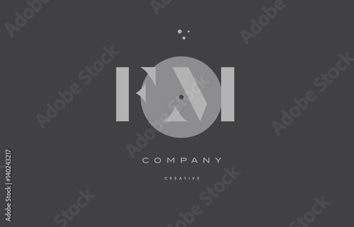 fm f m grey modern alphabet company letter logo icon