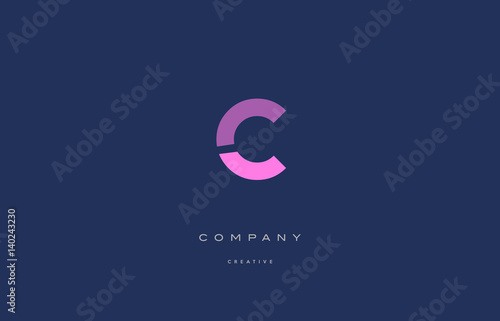 c pink blue alphabet letter logo icon