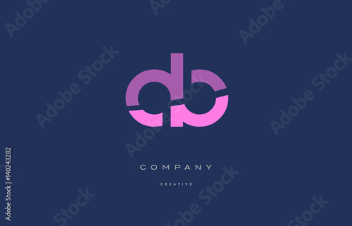 ab a b  pink blue alphabet letter logo icon