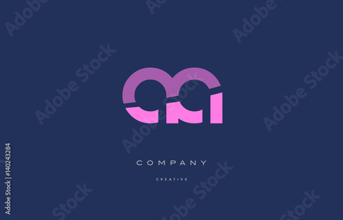 aa a  pink blue alphabet letter logo icon